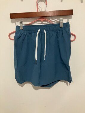Bearbottom Men's Stretch Solid Swim Trunks, Steel Blue, Size Small - 5.5", NWT